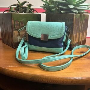 Aqua + Navy Mini Purse